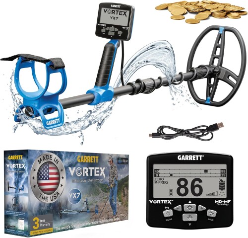 Metal Detector Garrett Vortex VX7 with 8.5" x 11" DD Vortex Raider™ Searchcoil