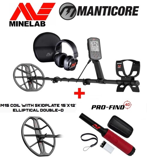 Metal detector Minelab Manticore + 2 GIFTS: Coil 15 x 12″ M15 DD + PRO-FIND 40